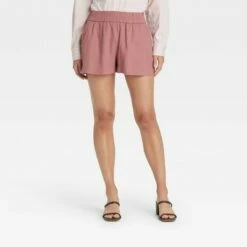 Hot Sale 🎁 Women's High-Rise Linen Pull-On Shorts - A New Day™ Purple 🔔 -A New Day Sales 2022 unnamed file 4011