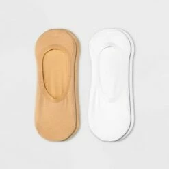 New 💯 Women's Cotton Jersey 2pk Liner 🧦 Socks - A New Day™ 4-10 White/beige 🥰 -A New Day Sales 2022 unnamed file 4035