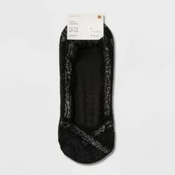Discount ⭐ Women's Lace 2pk Liner 🧦 Socks - A New Day™ Gray/Black 4-10 🛒
