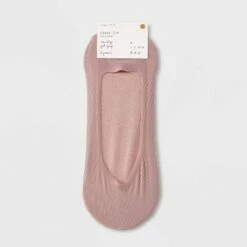 Promo 😀 Women's Ribbed Nylon 2pk Liner 🧦 Socks - A New Day™ Pink/Beige 4-10 🤩