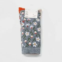 Discount 🧨 Women's Daisy 3pk Crew 🧦 Socks - A New Day™ Gray/Ivory 4-10 🛒