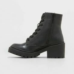 Budget 😍 Women's Brie Combat 🥾 Boots - A New Day™ Crocodile Black 🧨