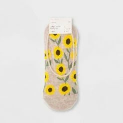 Best Pirce ✨ Women's Sunflower 3pk Liner 🧦 Socks - A New Day™ Oatmeal Heather/Ivory 4-10 😉