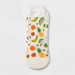 Outlet 🎉 Women's Mixed Fruit 3pk Liner 🧦 Socks - A New Day™ Ivory/Oatmeal Heather 4-10 😀