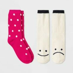 Best deal 🎉 Women's 2pk Polka Dot and Soft Shimmer Crew 🧦 Socks - A New Day™ 4-10 Purple/green ✔️ -A New Day Sales 2022 unnamed file 4099