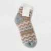 Buy 🔔 Women's Fair Isle Double Lined Cozy Ankle 🧦 Socks - A New Day™ Heather Gray/Pink/Gold 4-10 ⌛