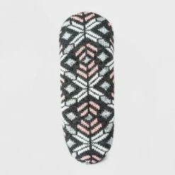 Discount 😍 Women's Geo Double Lined Cozy Booties with Grippers - A New Day™ Charcoal Heather 4-10 🎁 -A New Day Sales 2022 unnamed file 4112