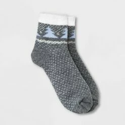 Coupon 😀 Women's Tree Double Lined Cozy Ankle 🧦 Socks - A New Day™ 4-10 Heather Gray/blue 😍 -A New Day Sales 2022 unnamed file 4118