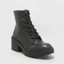 Budget 😍 Women's Brie Combat 🥾 Boots - A New Day™ Crocodile Black 🧨 -A New Day Sales 2022 unnamed file 412