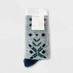 Top 10 🥰 Women's Geo Double Lined Cozy Crew 🧦 Socks - A New Day™ Heather Gray 4-10 🎉