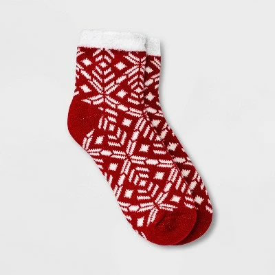 Discount ๐ฅ Women's Geo Double Lined Cozy Ankle ๐งฆ Socks - A New Dayโข 4-10 Red ๐ 6 Discount ๐ฅ Women's Geo Double Lined Cozy Ankle ๐งฆ Socks - A New Dayโข 4-10 Red ๐ - Image 4