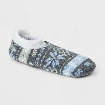 Promo 👍 Women's Fair Isle Double Lined Cozy Booties with Grippers - A New Day™ Heather Gray/Blue 4-10 😍 7 Promo 👍 Women's Fair Isle Double Lined Cozy Booties with Grippers - A New Day™ Heather Gray/Blue 4-10 😍 - Image 5
