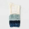 Outlet 👏 Women's Colorblock Chenille Cozy Crew 🧦 Socks - A New Day™ 4-10 Surf Blue 🎉