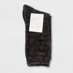 Cheap ❤️ Women's Textured Chenille Cozy Crew 🧦 Socks - A New Day™ 4-10 Gray ⌛