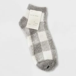 Wholesale 🧨 Women's Buffalo Plaid Cozy Low Cut 🧦 Socks - A New Day™ 4-10 Pink/ivory 🎉