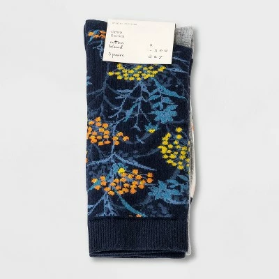 Discount 🔥 Women's Floral Fall Berries 3pk Crew 🧦 Socks - A New Day™ Navy 4-10 ❤️ 3 Discount 🔥 Women's Floral Fall Berries 3pk Crew 🧦 Socks - A New Day™ Navy 4-10 ❤️