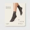Buy 👍 Women's Plaid Anklet 🧦 Socks - A New Day™ Black/Tan 4-10 🎁