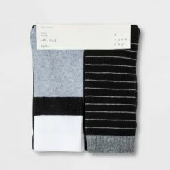 Promo 👏 Women's Striped 6pk Crew 🧦 Socks - A New Day™ Black/White/Gray 4-10 🌟