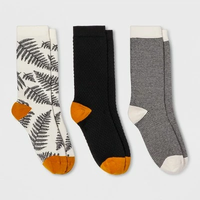 New π Women's Fern 3pk Crew 𧦠Socks - A New Day™ Black 4-10 π 5 New π Women's Fern 3pk Crew 𧦠Socks - A New Day™ Black 4-10 π - Image 3