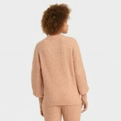 Best reviews of 😀 Women's Crewneck Ribbed Pullover Sweater - A New Day™ Light Brown XS ⌛