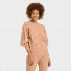 Best reviews of 😀 Women's Crewneck Ribbed Pullover Sweater - A New Day™ Light Brown XS ⌛ -A New Day Sales 2022 unnamed file 4318