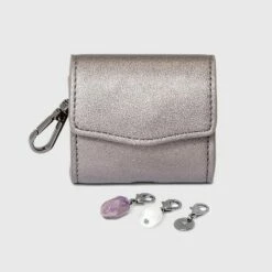 Best Pirce 😀 Ear Bud Case Coin Purse - A New Day™ Metallic Gray ⌛ -A New Day Sales 2022 unnamed file 4533