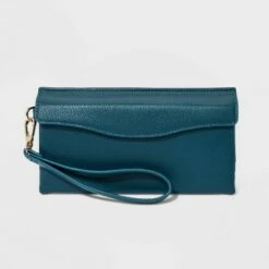 Top 10 🎁 Flap Pouch with Folded Double Interior Wristlet - A New Day™ Blue 🛒 -A New Day Sales 2022 unnamed file 4543