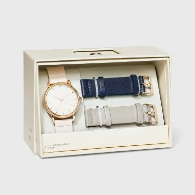 Top 10 ๐ฅ Women's Strap โ Watch with Changeable Straps - A New Day™ Beige/Navy/Gray โจ 5 Top 10 ๐ฅ Women's Strap โ Watch with Changeable Straps - A New Day™ Beige/Navy/Gray โจ - Image 3