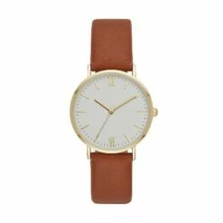 Flash Sale 🧨 Women's Classic Strap ⌚ Watch - A New Day™ Gold/Brown 👍