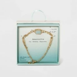 Best reviews of 🌟 Silver Plated Gold Layered Chain Bracelet - A New Day™ Amazonite 🥰 -A New Day Sales 2022 unnamed file 499