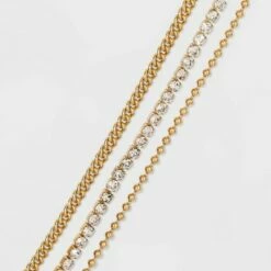 Top 10 🎉 9" Ball Wide Chain Anklet Set 3pc - A New Day™ Metallic Gold 🥰