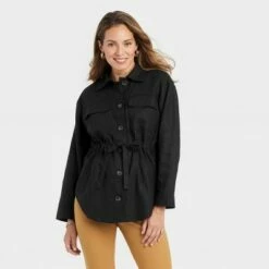 Best Sale 😍 Women's Linen Utility 👚 Shirt Jacket - A New Day™ 👍 -A New Day Sales 2022 unnamed file 525