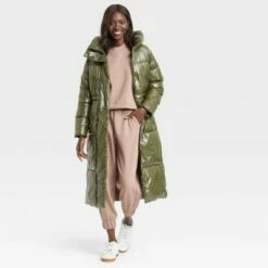 Best Pirce 🧨 Women's Duvet Wet Look Puffer Jacket - A New Day™ 🌟 -A New Day Sales 2022 unnamed file 550