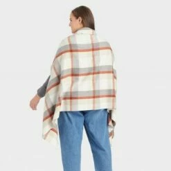 Cheapest 👏 Women's Plus Size Plaid Wrap Jacket - A New Day™ Cream One Size 😍