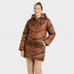 Deals 🧨 Women's Mid Length Shine Puffer Jacket - A New Day™ 😀 -A New Day Sales 2022 unnamed file 571