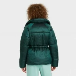 Best Sale 👏 Women's Medium Length Shine Puffer Jacket - A New Day™ 😀