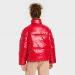 Cheapest ❤️ Women's Short Wet Look Puffer Jacket - A New Day™ ⭐