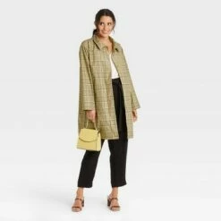 Best Sale 🎁 Women's Hoodless Rain 🧥 Coat - A New Day™ Green ⭐ -A New Day Sales 2022 unnamed file 629