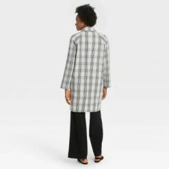 Buy 👍 Women's Plaid Overcoat - A New Day™ Gray 👍