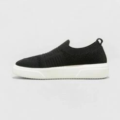 Promo 🎉 Women's Khloe Knit 👟 Sneakers - A New Day™ Black 🥰