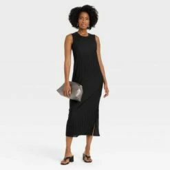 Deals 😀 Women's Sleeveless Plisse Knit 👗 Dress - A New Day™ 😉 -A New Day Sales 2022 unnamed file 702