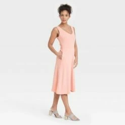 Outlet 🔔 Women's Sleeveless Rib Knit Ballet 👗 Dress - A New Day™ 🎉 -A New Day Sales 2022 unnamed file 729