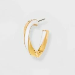 Best Sale 🌟 Twisted Hoop Earrings - A New Day™ White 🛒