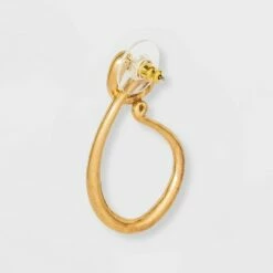 Deals 😍 Short Metal Squiggle Drop Earrings - A New Day™ Light Gold 🎁