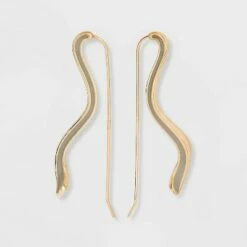 Best reviews of 🌟 Squiggly Linear Earrings - A New Day™ Black 💯 -A New Day Sales 2022 unnamed file 786