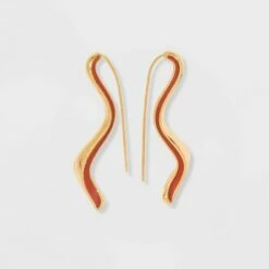 Best reviews of 🌟 Squiggly Linear Earrings - A New Day™ Black 💯 -A New Day Sales 2022 unnamed file 787