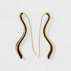 Best reviews of 🌟 Squiggly Linear Earrings - A New Day™ Black 💯 -A New Day Sales 2022 unnamed file 788
