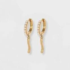 Cheapest ❤️ Dangle Hoop Earrings - A New Day™ Metallic Gold 🌟 -A New Day Sales 2022 unnamed file 795
