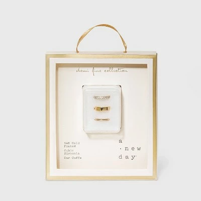 Cheap ⭐ 14K Gold Plated Cubic Zirconia Ear Cuffs - A New Day™ 👏 3 Cheap ⭐ 14K Gold Plated Cubic Zirconia Ear Cuffs - A New Day™ 👏