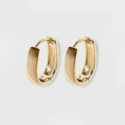 Hot Sale 🔥 14K Gold Plated Oval Hoop Drop Earrings - A New Day™ 😀 -A New Day Sales 2022 unnamed file 826